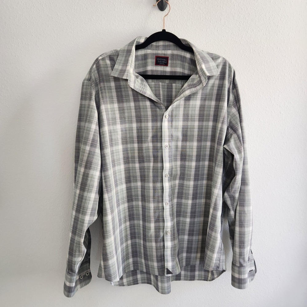 UNTUCKit Collins WF Relaxed Fit Wrinkle Free Plaid Button Down Shirt XX-Large - Picture 1 of 9